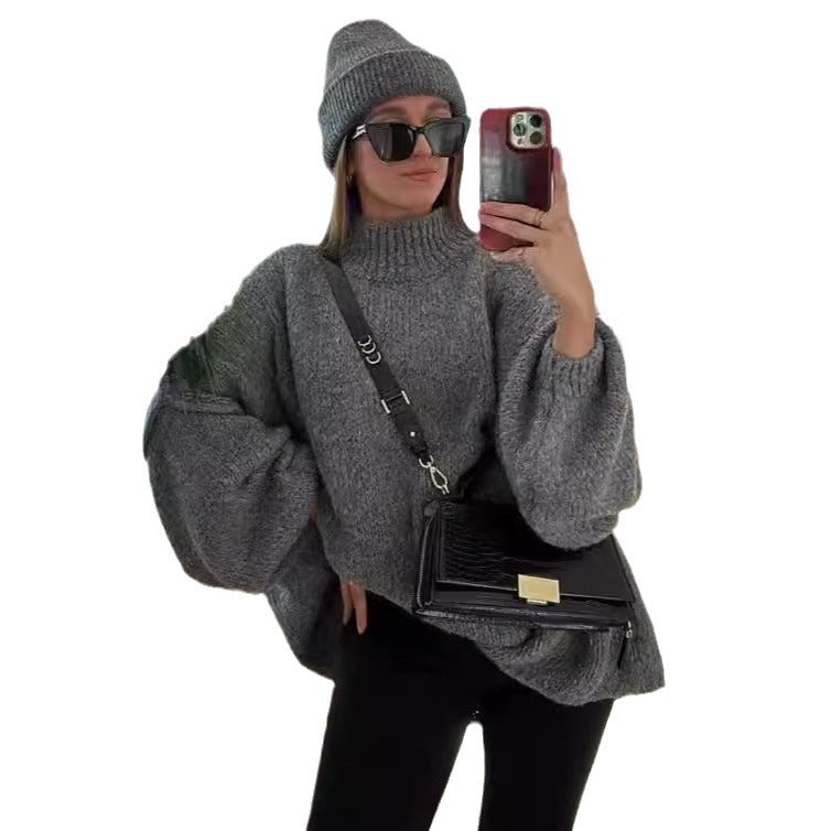 Oversize high neck jumper