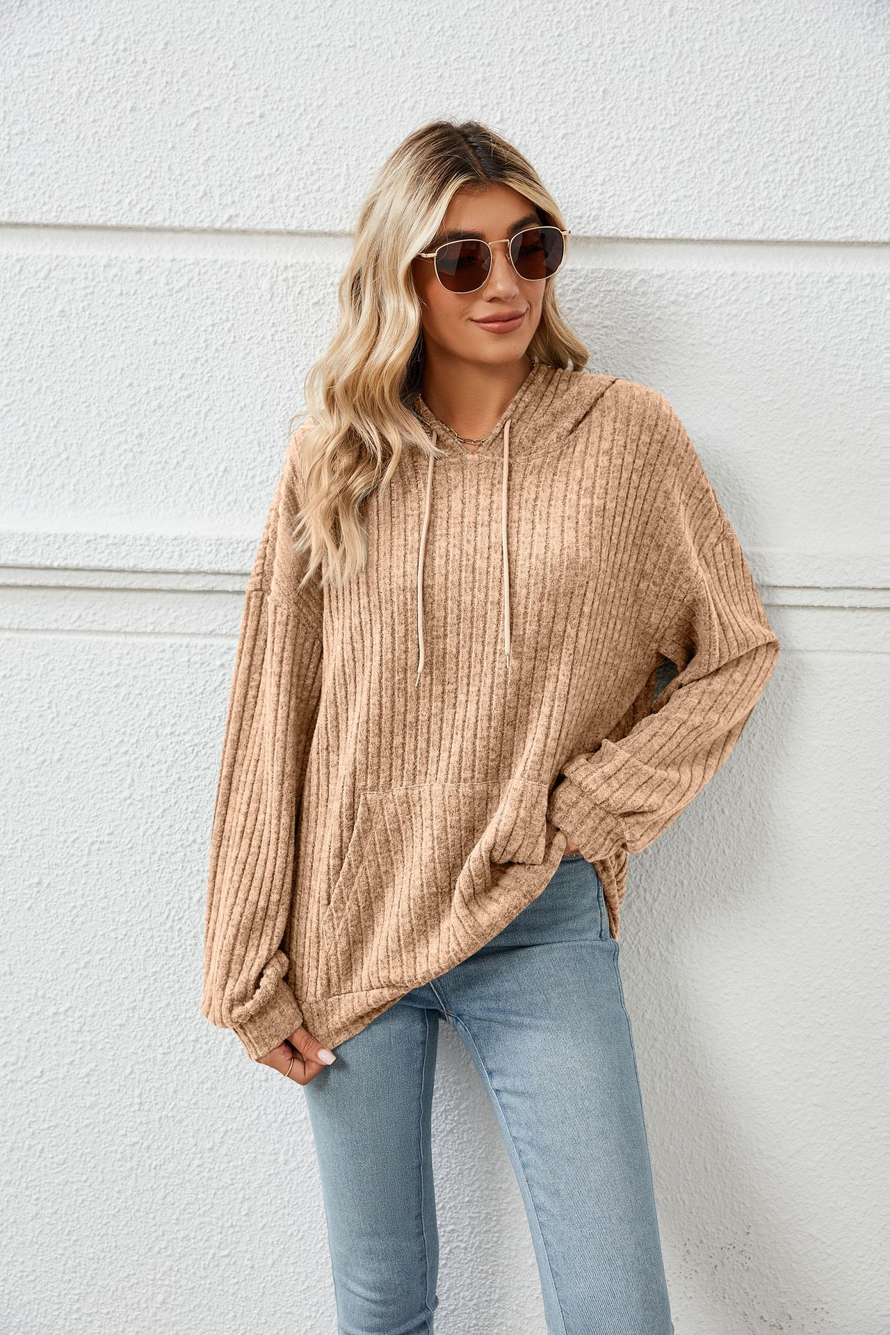 Hooded Ribbed Jumper