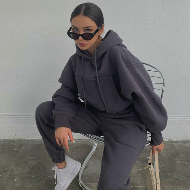 Hooded Sweatshirt and Sweatpants Loungewear Set