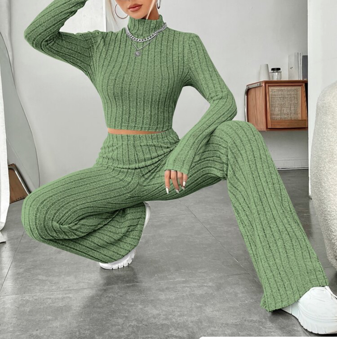 Ribbed Soft Style Two Pcs Co-Ord