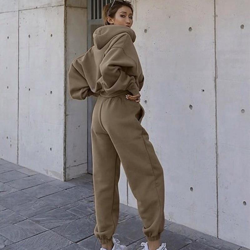 Hooded Sweatshirt and Sweatpants Loungewear Set
