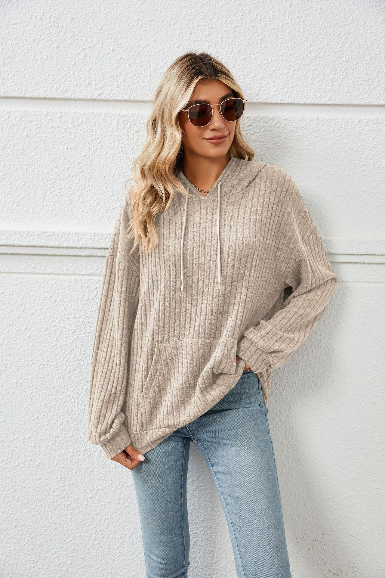 Hooded Ribbed Jumper