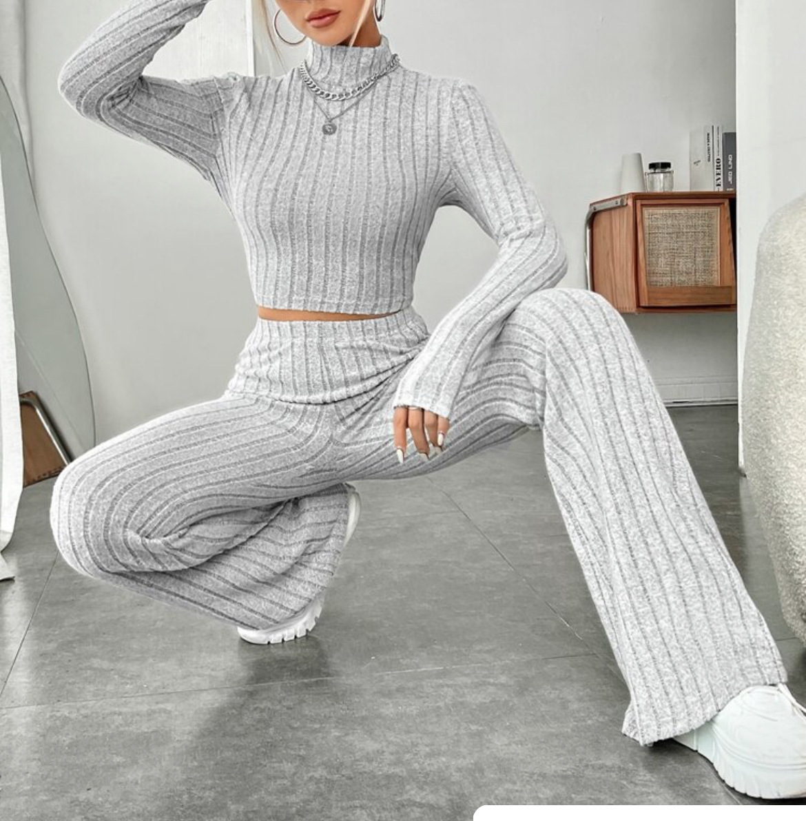 Ribbed Soft Style Two Pcs Co-Ord