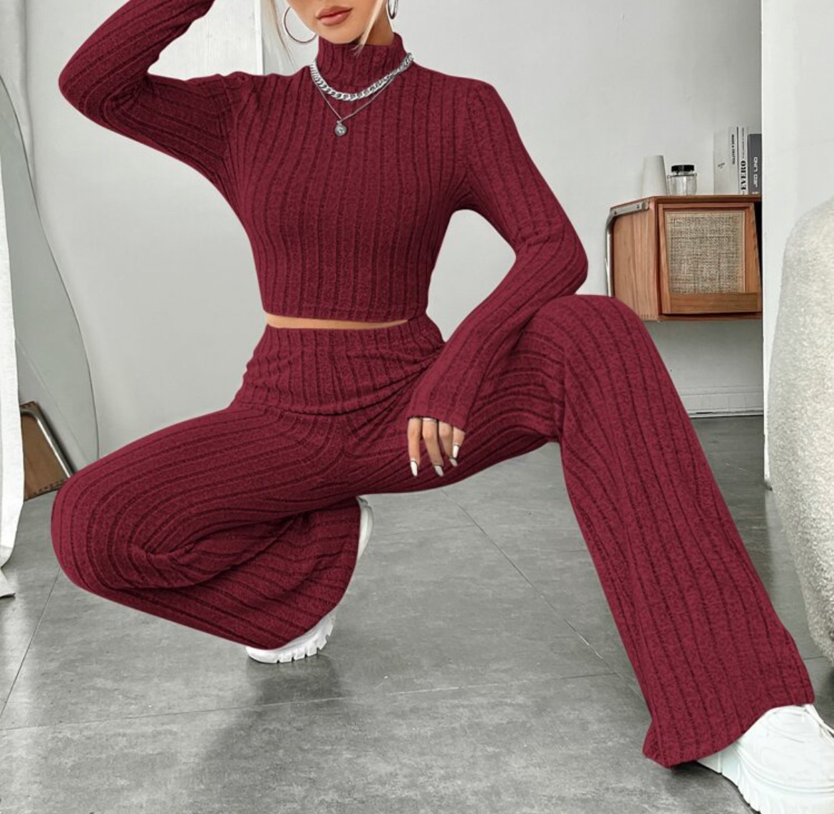 Ribbed Soft Style Two Pcs Co-Ord
