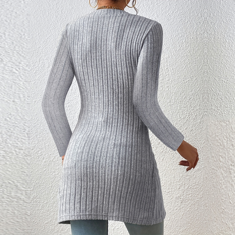 Woman Square-neck Off-shoulder Slit Sweater