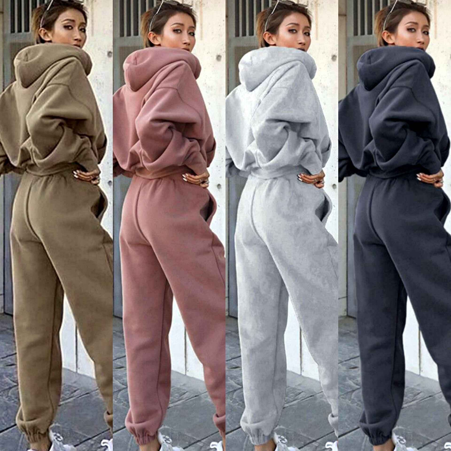 Hooded Sweatshirt and Sweatpants Loungewear Set