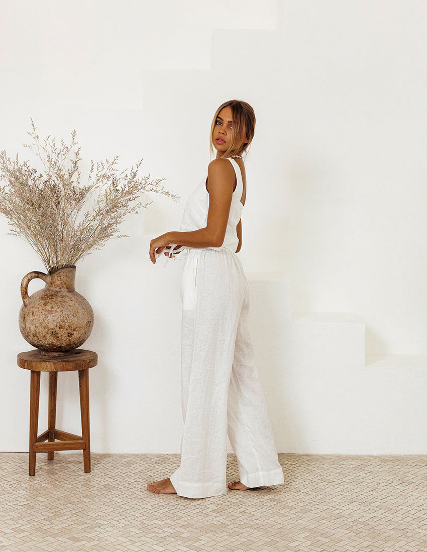 Cotton and Linen 2 Pcs Co-Ord
