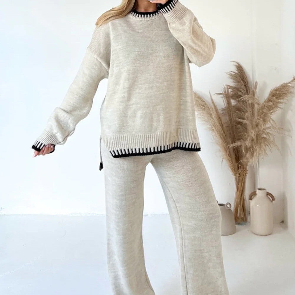 Knitted Chic Jumper and Wide Leg Loungewear Set