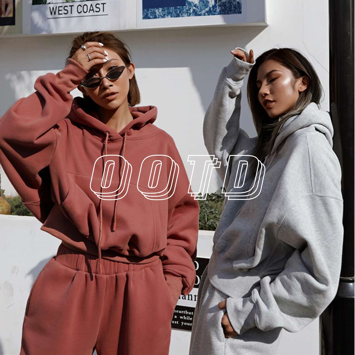 Hooded Sweatshirt and Sweatpants Loungewear Set
