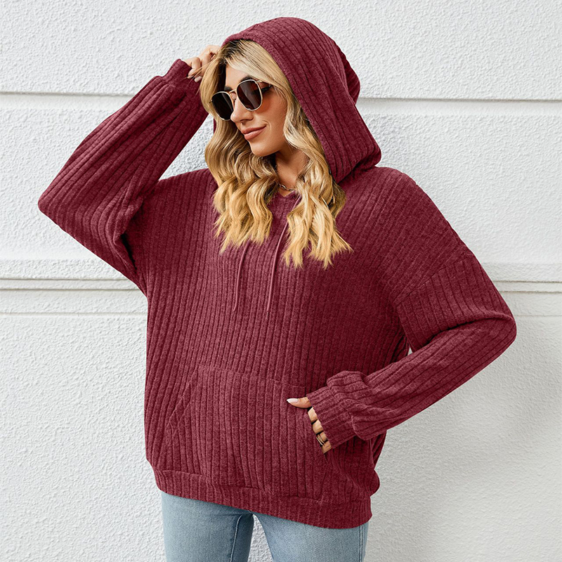 Hooded Ribbed Jumper
