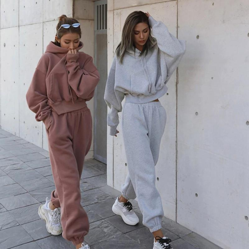 Hooded Sweatshirt and Sweatpants Loungewear Set