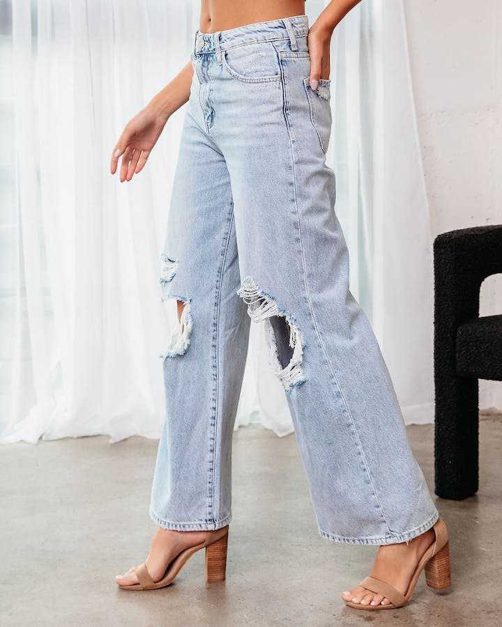 Ripped Straight Leg Jean
