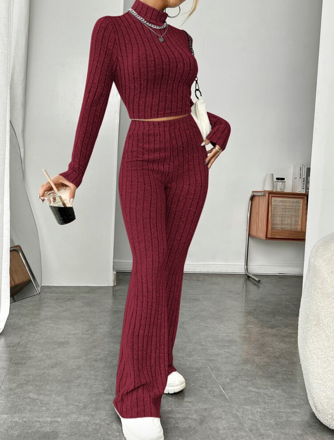 Ribbed Soft Style Two Pcs Co-Ord
