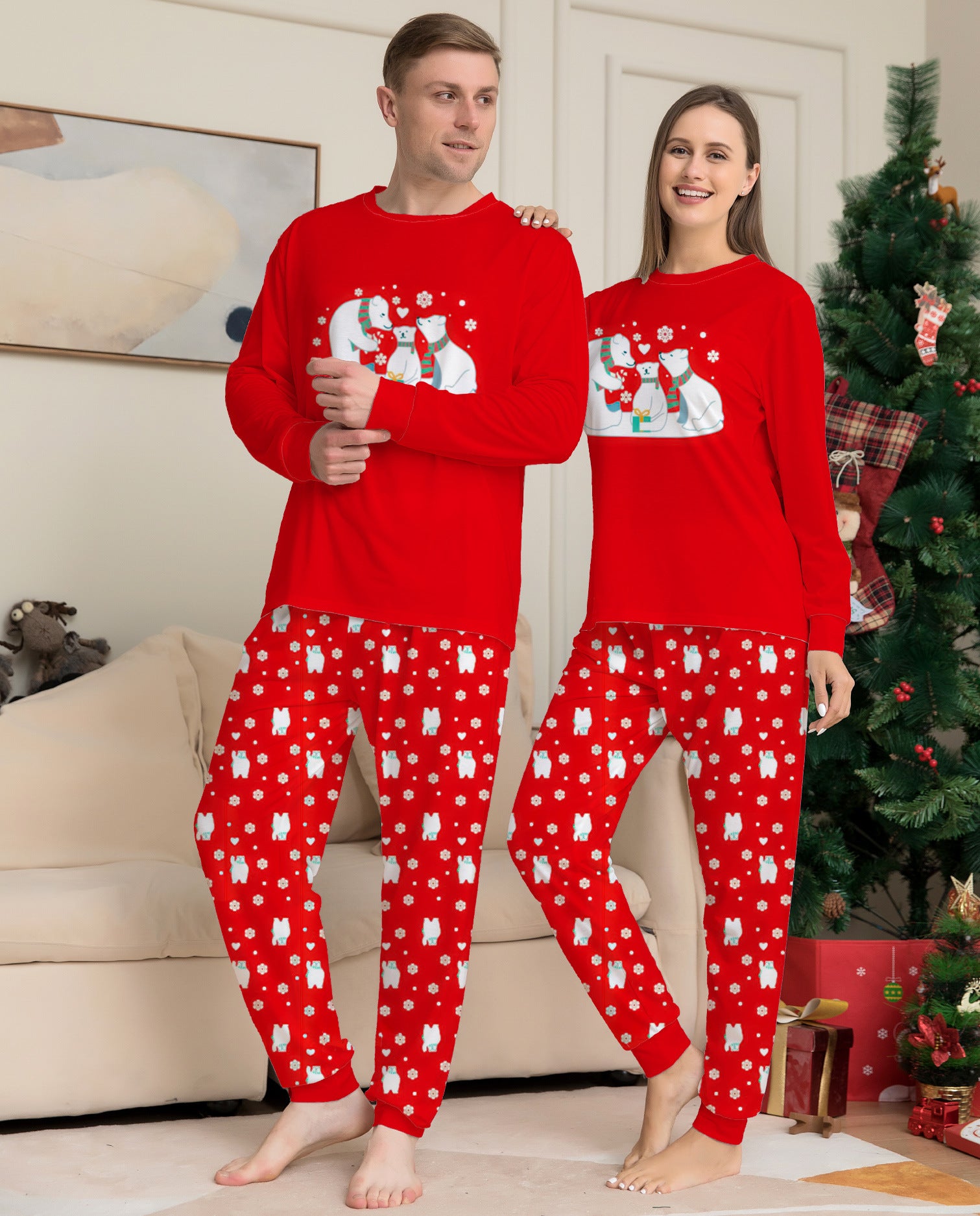 Family Matching Christmas Polar Bear Festive Pyjama