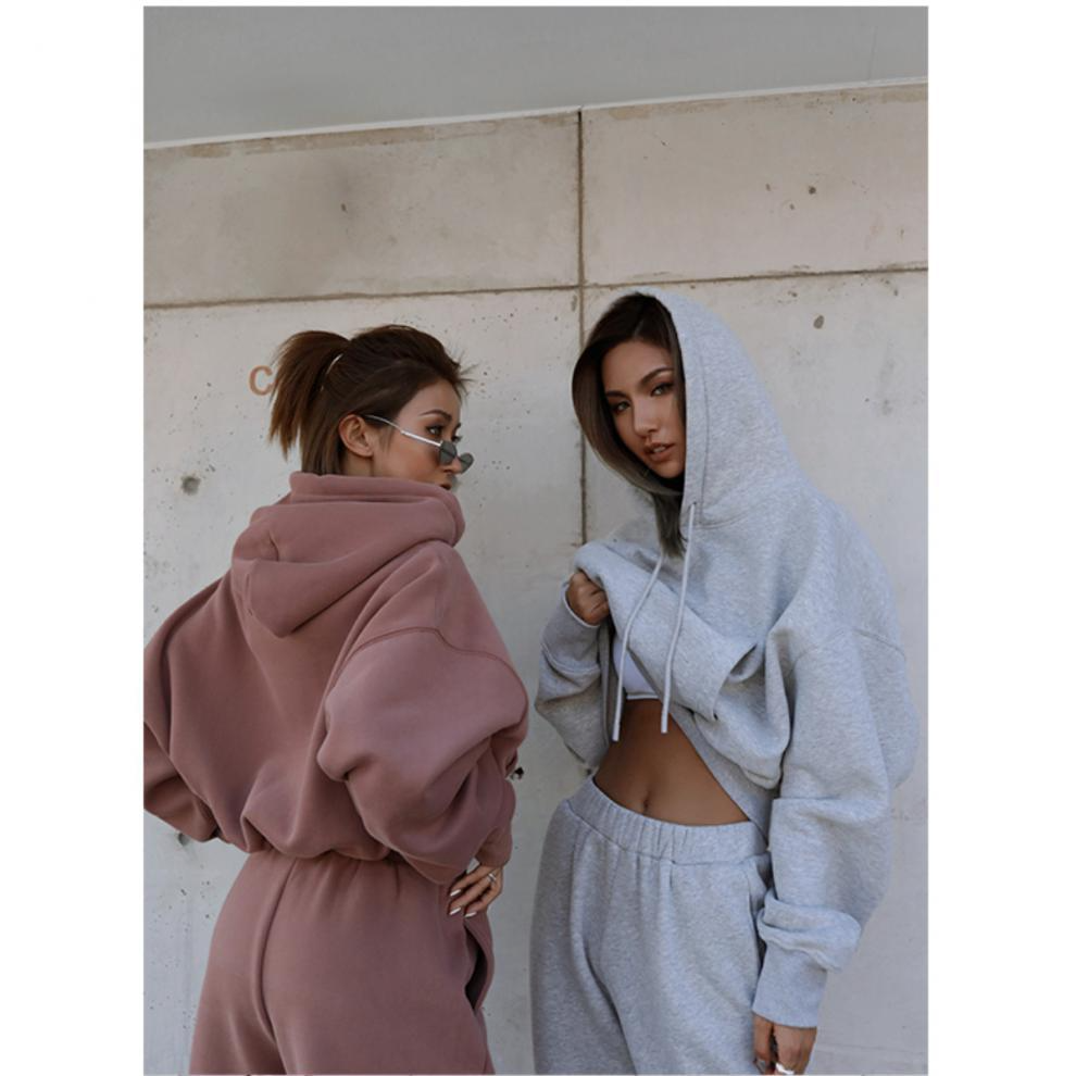 Hooded Sweatshirt and Sweatpants Loungewear Set