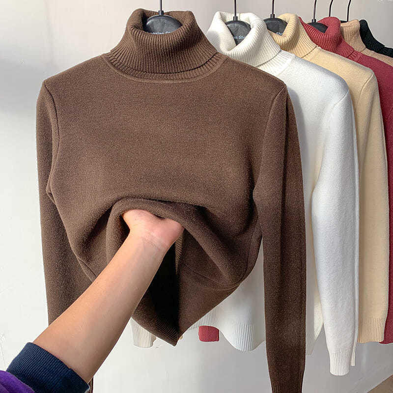 Fleece Lined Turtleneck Jumper