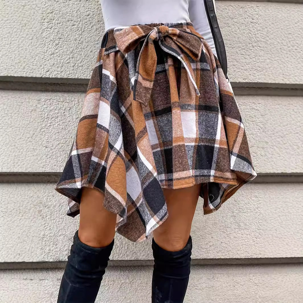 Tartan, Plaid Belt Skater Style, Bow Short Skirt
