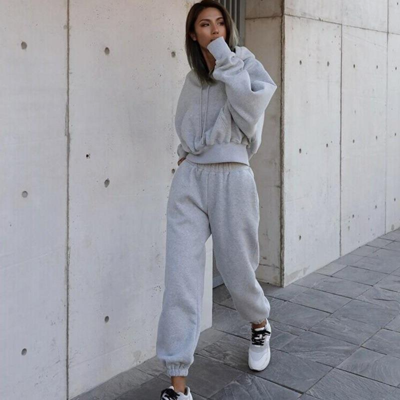 Hooded Sweatshirt and Sweatpants Loungewear Set