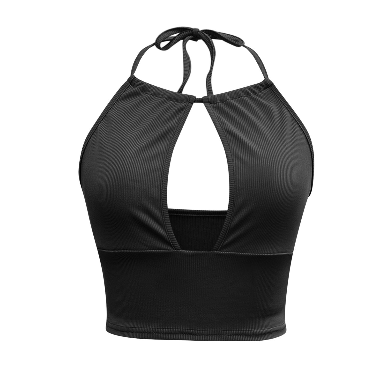 Peephole Halter Crop Top