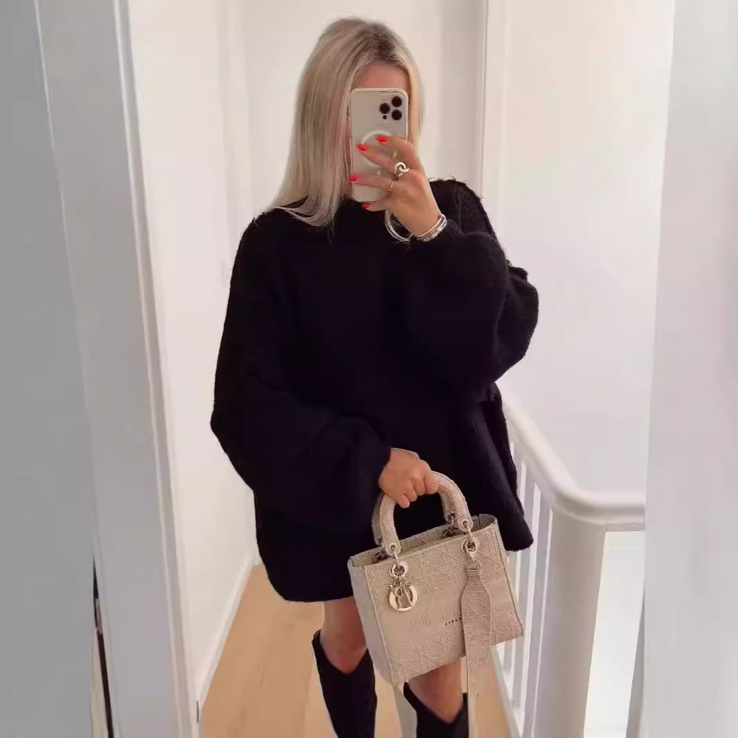 Oversize high neck jumper