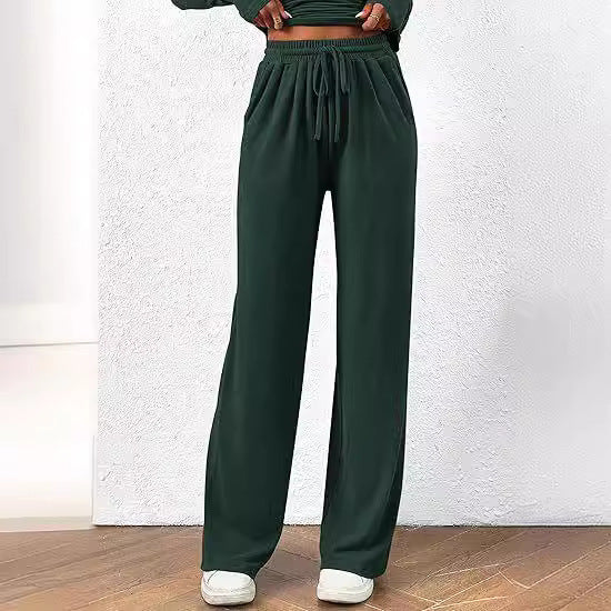 2PCS Long Sleeve, wide leg loungewear