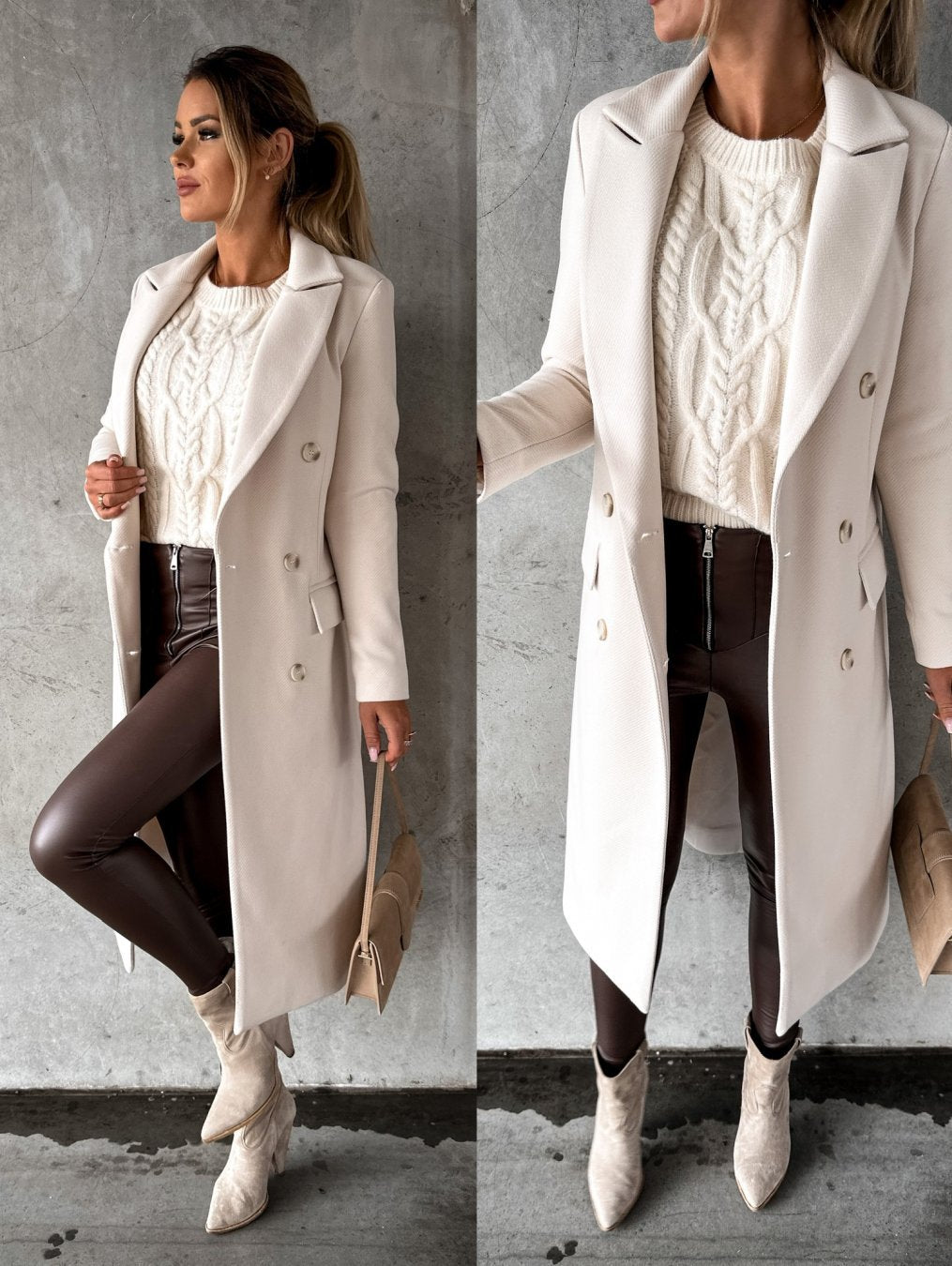 Double-Breasted Longline Women&
