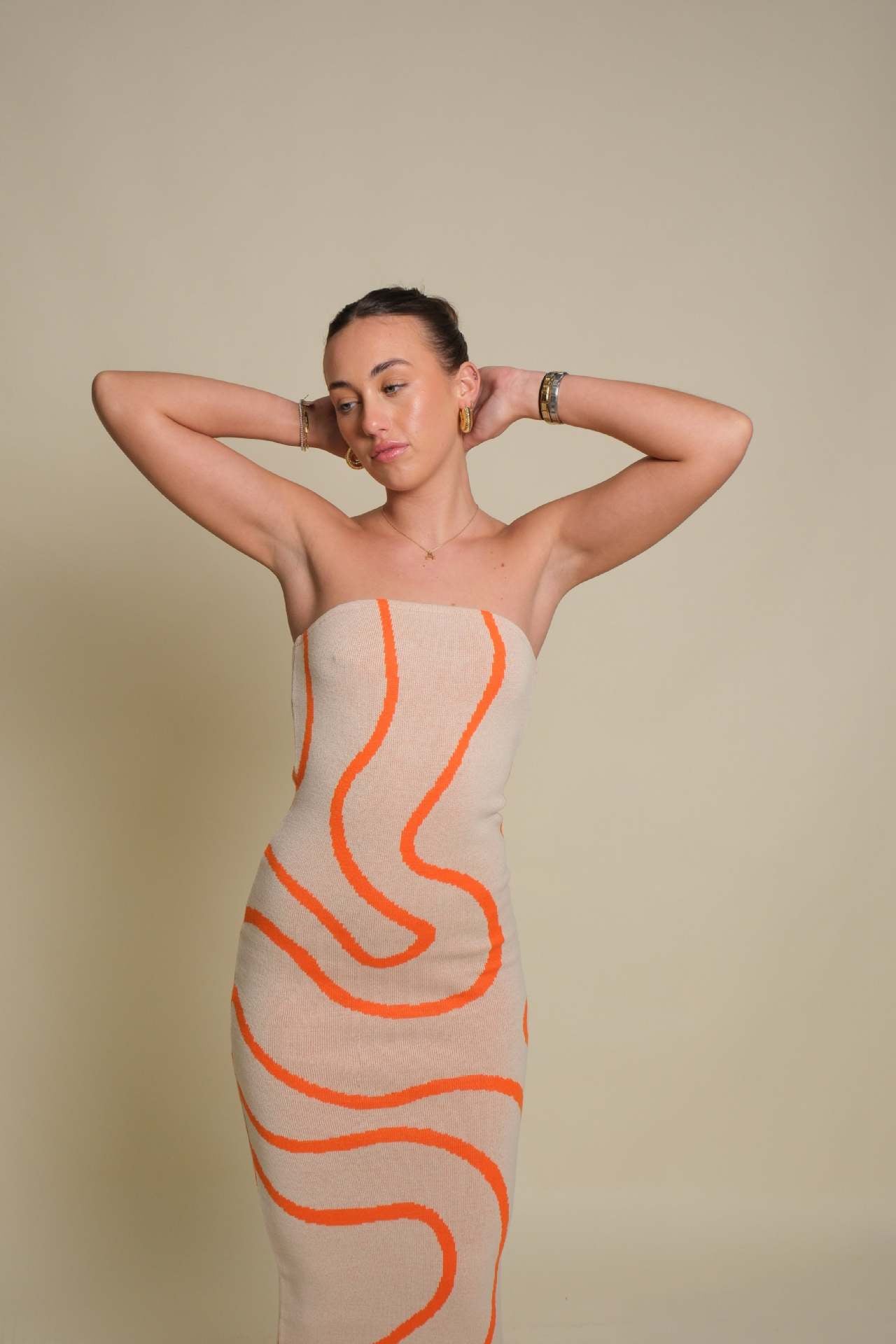 Wave Stripe Midi Dress
