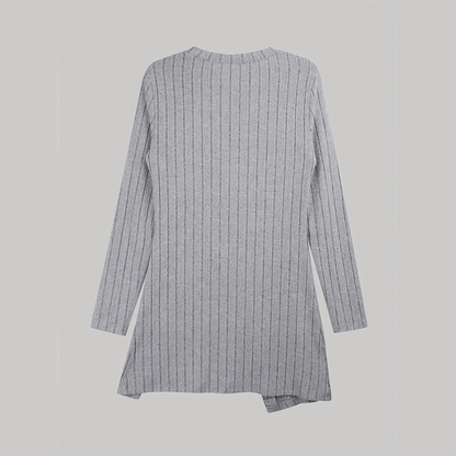 Woman Square-neck Off-shoulder Slit Sweater