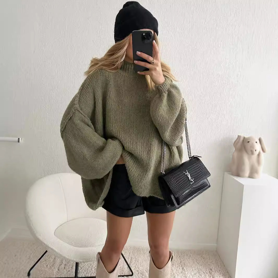 Oversize high neck jumper