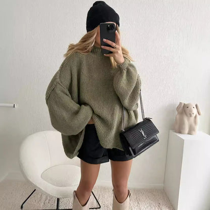 Oversize high neck jumper