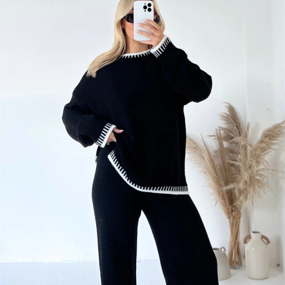 Knitted Chic Jumper and Wide Leg Loungewear Set