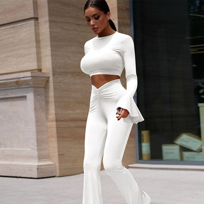 2pcs long sleeve flare co-ord
