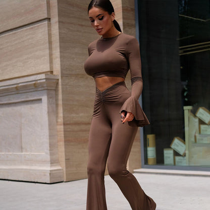 2pcs long sleeve flare co-ord