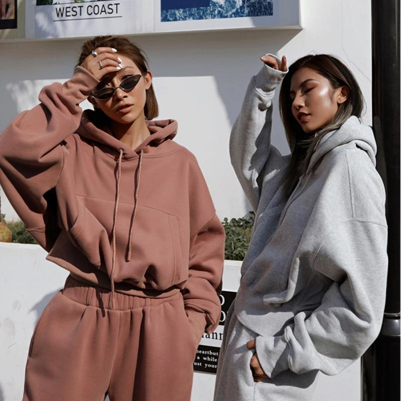 Hooded Sweatshirt and Sweatpants Loungewear Set