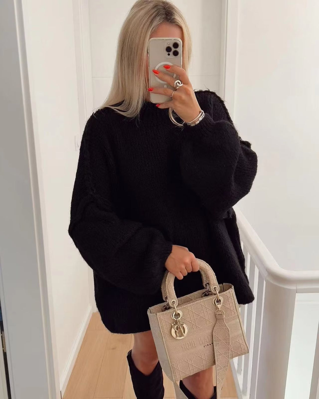 Oversize high neck jumper