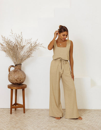 Cotton and Linen 2 Pcs Co-Ord