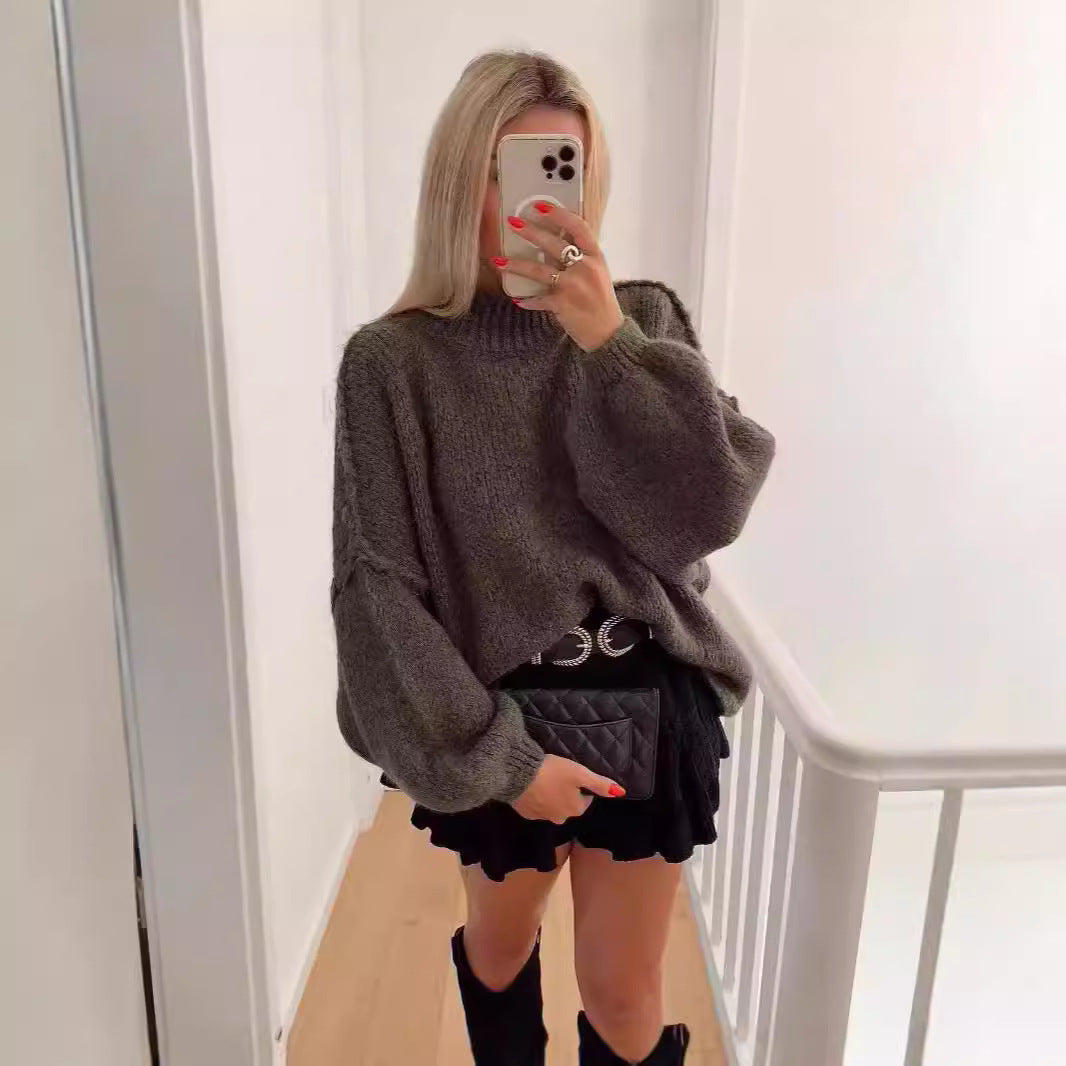 Oversize high neck jumper