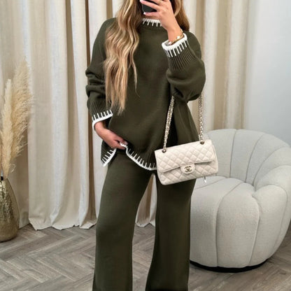 Knitted Chic Jumper and Wide Leg Loungewear Set