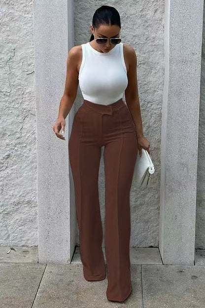 Wide Leg, Button Trouser