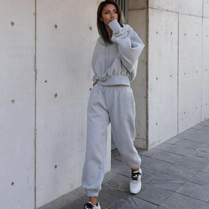 Hooded Sweatshirt and Sweatpants Loungewear Set