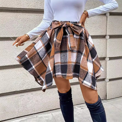 Tartan, Plaid Belt Skater Style, Bow Short Skirt