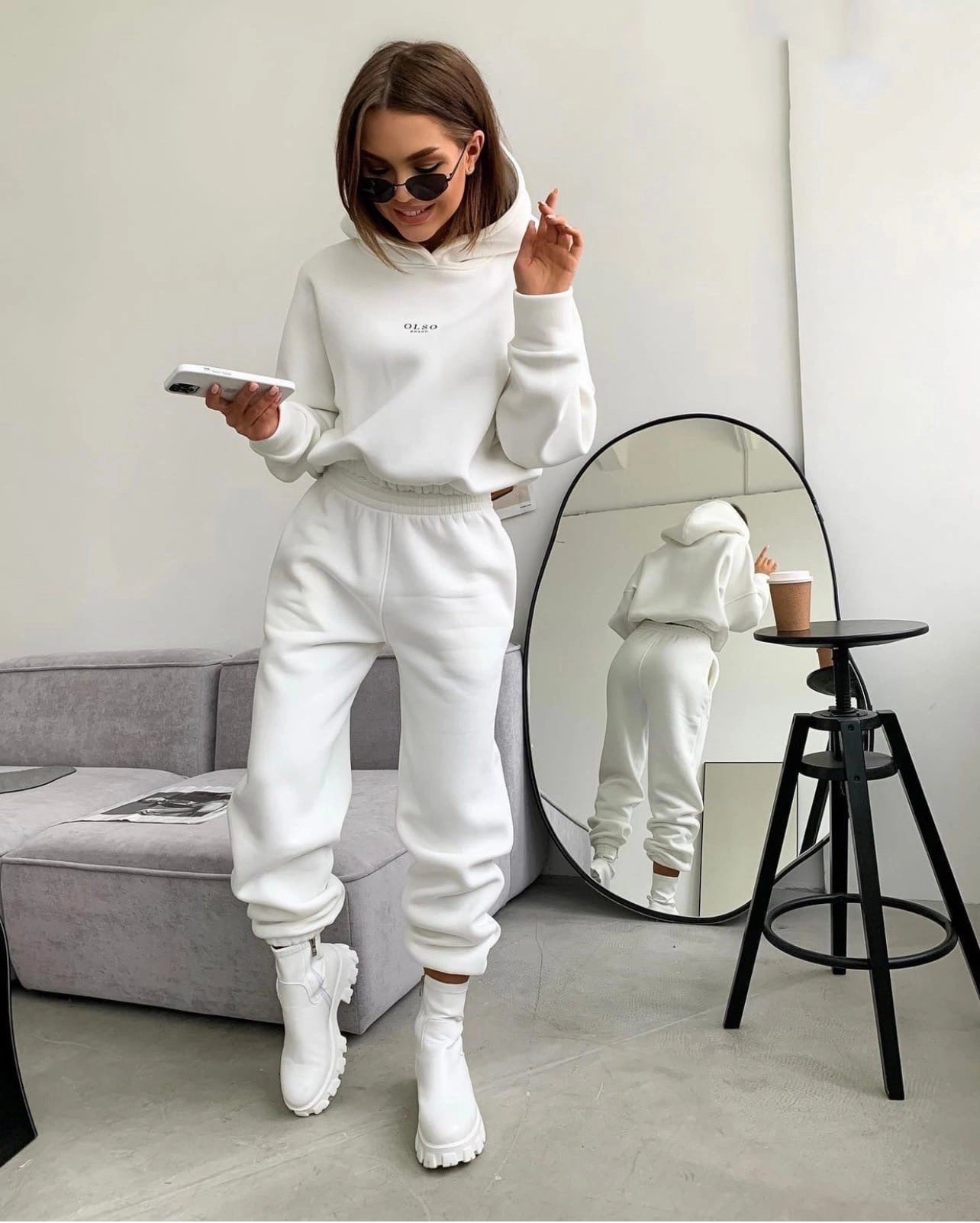 Hooded Sweatshirt, Sweatpant Loungewear Set