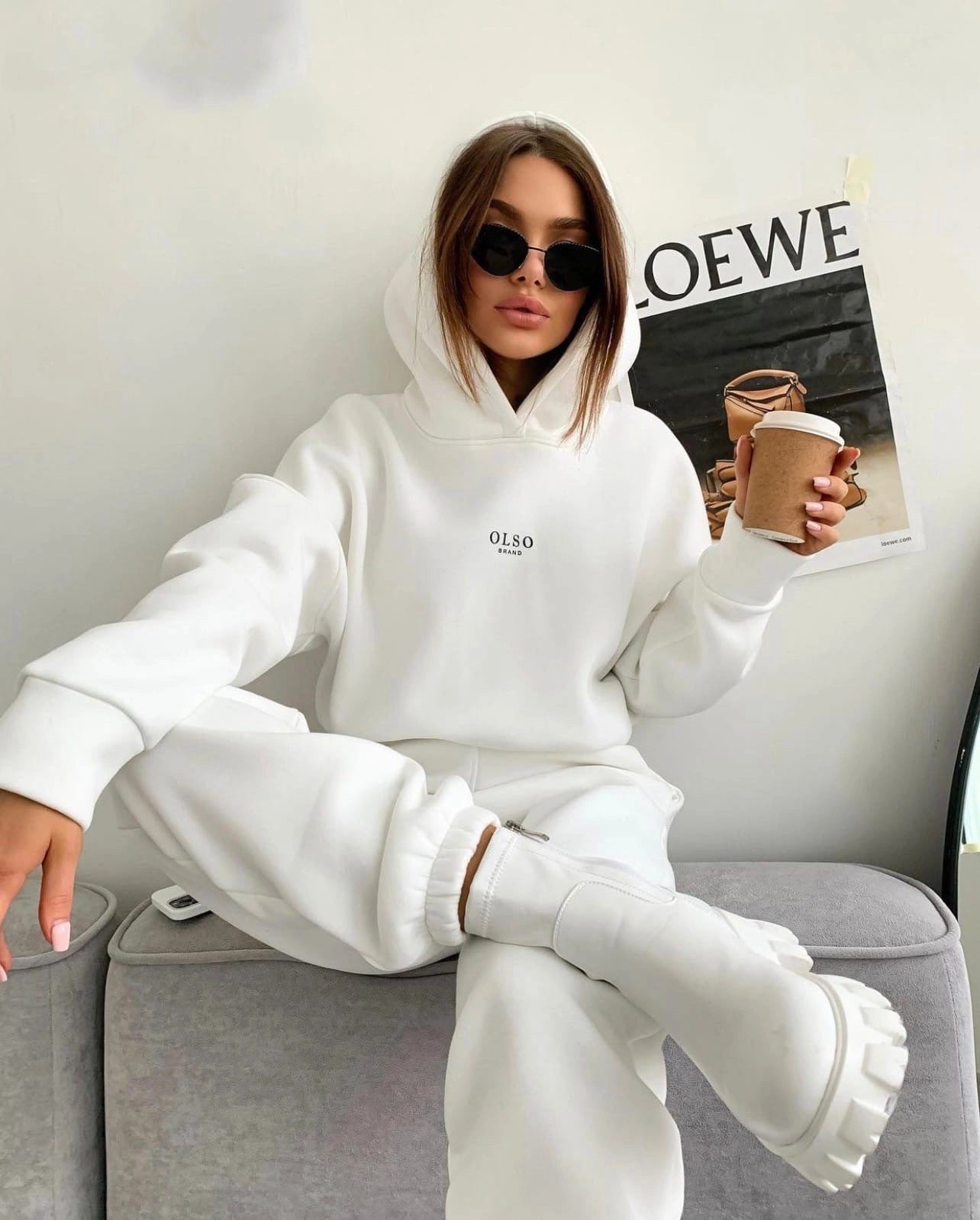 Hooded Sweatshirt, Sweatpant Loungewear Set