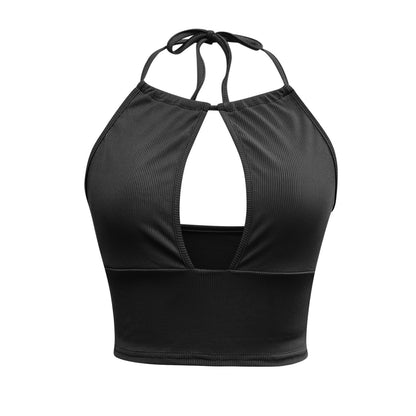 Peephole Halter Crop Top