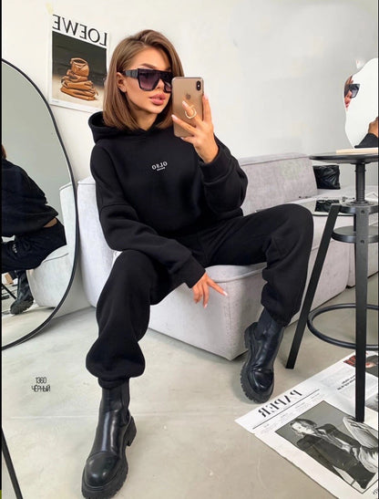 Hooded Sweatshirt, Sweatpant Loungewear Set