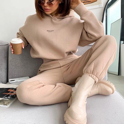 Hooded Sweatshirt, Sweatpant Loungewear Set